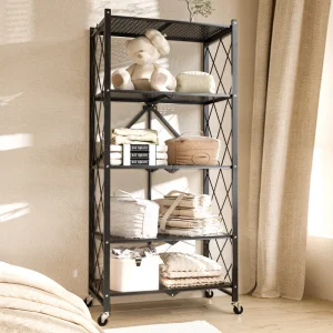 Wholesale Kitchen Supplies Installation Free Folding Kitchen Storage Rack Household Supplies Multi-layer Microwave Storage Rack