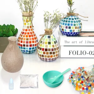 DIY Home Decorative Flower Arrangement Mosaic Vase Craft