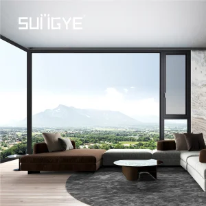 SUNGYE Smart Motorized Blinds Thermal Break Casement Windows for Luxury Hotels Villas