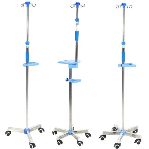 Medical Mobile IV Drip Stand Hospital IV Pole Infusion Drip Stand