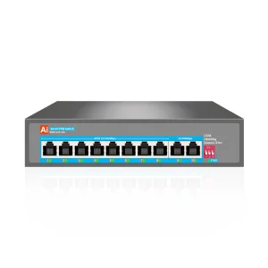 Wide Temperature Range Support Smart AI Watchdog 8 Port POE Switch with 2 Uplink for IP Camera Wireless AP