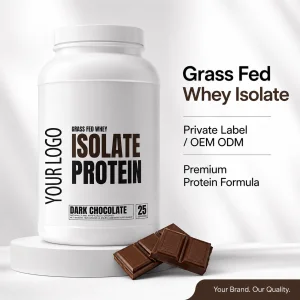 Dark Chocolate Flavor Grass-Fed Whey Protein Isolate Powder Low In Fat &amp; Carbs Supports Muscle Growth For Sports Nutrition