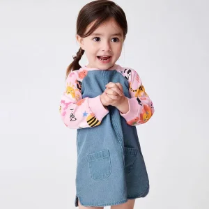 Customized Wholesale Kid Apparel Boutique Fashion Denim Cotton Baby Girl Dress