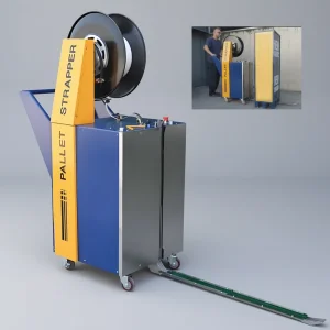 Model DBA-1300A Mobile Semi-Automatic PP/PET Pallet Probe Carton Vertical Strapper Strapping Packing Machine for Sale