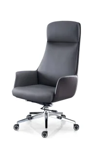 Sleek Boardroom Furniture Leather High Back Swivel Wheel Office Chair for Conference