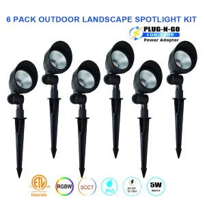 Low Voltage LED Landscape Lights 6 Pack Waterproof IP65 Adjustable Spot Lights