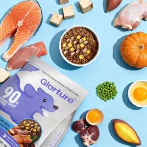 Wholesale Grain Free Dog Food Salmon Recipe Freeze-dried Egg Yolk Complete Balanced Dry Food Skin Care Coat Healthy All Life
