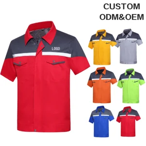 Custom Logo Men's Short Sleeve Workwear Shirt