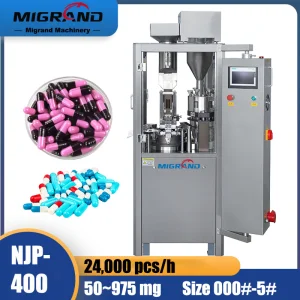 Njp-400 Máquina de llenado de cápsulas duras totalmente automática para suplementos nutricionales Tamaño 0 00