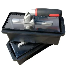 New Professional Stainless Steel Masonry Tool Notched Tiling Tile Construction Hand Tools Flat Square-Notched Plastering Trowel Kit with Replaceable Blade