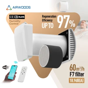 Home Ventilator AV-TTW6E Fresh Air Ventilator for Single Room Residential Ventilation 97% Heat Recovery Efficiency