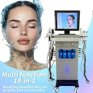 18 in 1 Water Peeling Facial Machine Deep Cleansing Blackhead Removal Skin Tightening Oxygen Infusion Beauty Equipment for Salon