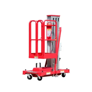 Aluminum Single Mast Lift for Narrow Aisle and Indoor Maintenance