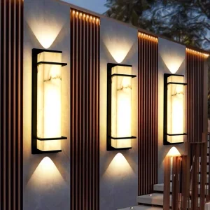 Modern Outdoor Wall Lamp 10W 16W 24W 36W Stainless Steel+marble Lampshade Garden Landscape Wall Lamp Outdoor