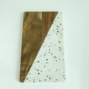 Homsense Reversible Wood Marble Cheese Cutting Board Chopping Board