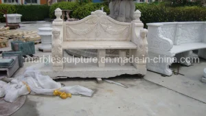 Stone Carving Sculpture Marble Bench for Garden Decoration (SY-T004)