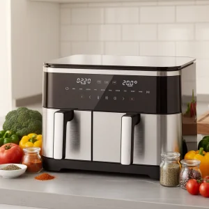 Built-in Dual Zone Double Baskets Air Fryer
