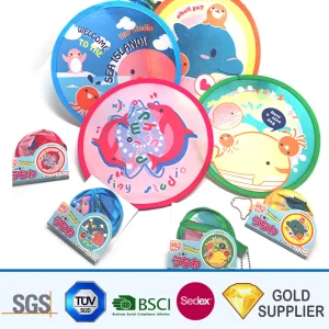 High Quality Custom Promotional Round Printed Logo Folded Mini Frisbee Fan Ultimate Outdoor Game Toy Kids Adults Plastic Frisbee Flying Disc for Sale