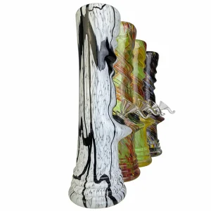 10" Straight Pipe Finger Grip Soft Glass Water Pipe Funnel Sliderglass Vaporizer