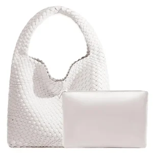 China Women's Vegan Leather Woven Tote Bag