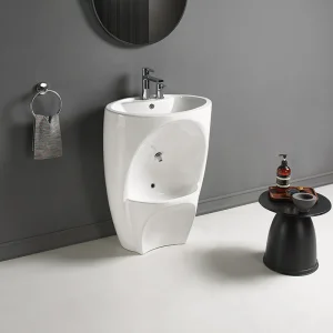 Wholesale Muslim Wudu Foot Wash Basin Ablution Basin Ceramic Free Standing Wall Mounted Pedestal Hand Wash Sink