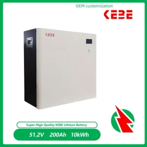 Kebe 51.2V200ah 10kwh Residential Energy Storage Lithium Battery Wall-Mounted V10 Cell Solar Battery Power Battery