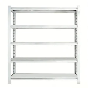 Industrial Grade 5-Tier White Steel Storage Shelving Light Duty Adjustable Rack for Warehouse Garage