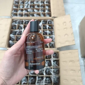 Custom Logo Print 30/50/100ml Thick Base Empty Amber Glass Spray Bottle Crimp Neck Mist Sprayer Atomizer for Essential Oils Perfume Aromatherapy