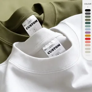 OEM em Estoque 180-300GSM 100% Camiseta Oversized de Algodão Premium Pesada Impressão de Tela de Logotipo Gráfico Personalizado Etiqueta Privada Moda Masculina Casual Streetwear