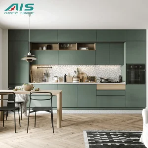 AIS China Manufacturer 48 Hour Free Design Australia Mauritius Canada Modural Furniture Modern Custom Lacquer Wood Kitchen Cabinet for Villa Cupboard