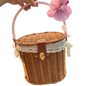 Hand Woven Vegetable Baskets/Flower Baskets, Picking Baskets, Rustic Home Shopping Baskets/Woven Hand-Held Gift Baskets/Hand Woven Baskets/Wicker Woven Souvenir