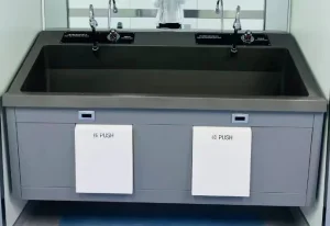 Customized Single Dual Triple Surgical Knee Control Panel Scrub Sink for Hospital