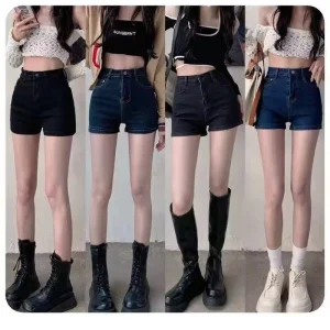 Novos Shorts Femininos de Cintura Alta