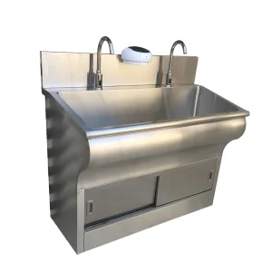 Satin Finished Single Station Surgical Scrub Sink 304 Stainless Steel Hand Washing Medical Sink for Doctors