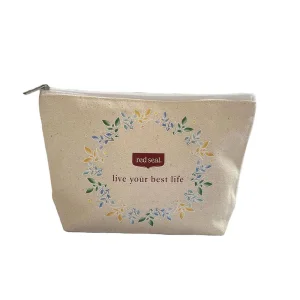 Custom Logo Private Label Women Travel Gidts Canvas Bulk Makeup Pouch Cosmetic Bag With Zipper