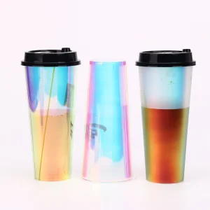 High-Quality Stackable Customized 24oz Rainbow PP Cup IML Plastic Bubble Cup Factory, Exporter