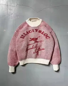 Custom Make Men Sweaters Jacquard Pattern Pullover Knitwear Crew Neck Cotton Oversized Style Long Sleeves Knit Sweater