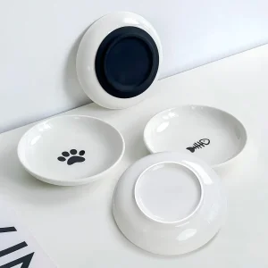 Unique Ceramic Cat Paw Feeders and Silicone Anti-Slip Pet Supplies