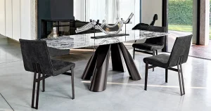 Prima Modern Dining Room Furniture Marble Stone Dining Table Set