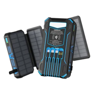 20000Mah Customizable logo PD22.5W Fast Charging Wireless Power Bank Built in Cable Foldable Solar Panel Solar Power Bank