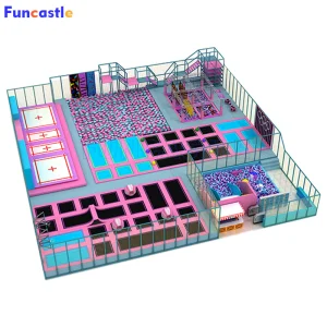 Customized Theme Children Indoor Commercial Amusement Jumping Playground Sports Fitness Center Ninja Trampoline Park Equipment