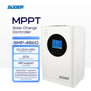 MPPT Solar Charge Controller 12V/24V 40A/60A for Home Solar Power System with 50A Rated Current and 150V Max PV Voltage