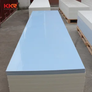 Customized Light Blue Color Modified Acrylic Solid Surface Countertop Slabs for Wall Decoration