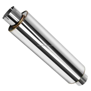 Xuante Performance Car Stainless Steel 4" Inlet Diesel Exhaust Muffler with Mirror Polished Finish Straight 30" Whole Length