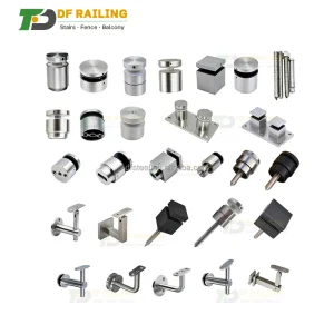 DF Modern Style Various Size Round Modern Adjustable Stainless Steel 316 Double Glass Stair Fasteners Brackets Standoff Hardware