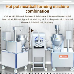 Hot Pot Meatball Making Machine Including Meat Grinding/Pulping and Meatball Forming Machine