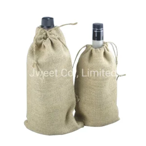 OEM Jute Burlap Tequila Bottle Bag