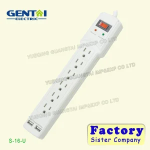 6 Outlets USB Power Strip
