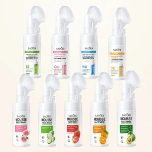 Organic Foaming Acne Face Wash Moisturizing Deep Cleansing Mousse Exfoliating Bubble Facial Cleanser With Brush Korean Natural