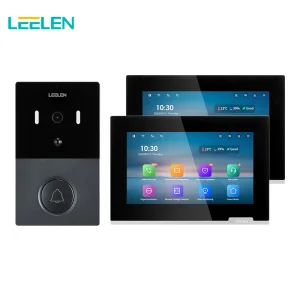 Leelen 7 Inch Touch Screen WiFi APP Remotely Unlocks IP Cameras Smart Video Door Phone Intercom System